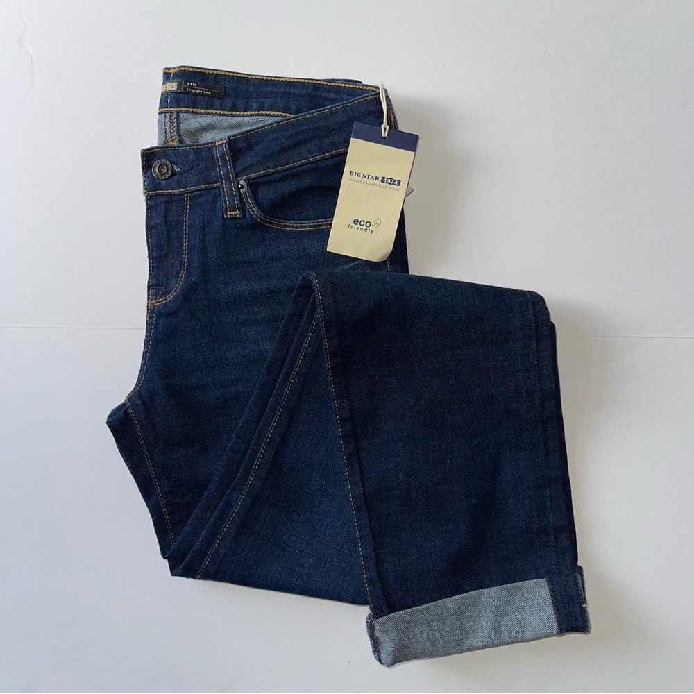 Womens Big Star Jeans Dark Wash Straight Leg Size 25R